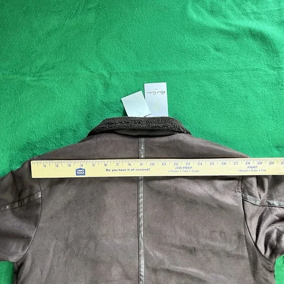 Robert Graham Vegan Faux Suede Dark Brown Full Zip Bomber Jacket RG-51 Men Small - Picture 6 of 11